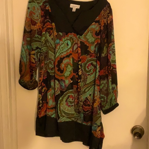 Fashion Bug sheer paisley tunic caftan plus size 1X - Picture 1 of 13